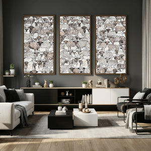 Abstract Texas Cow Wall Art Canvas Print - Farm Longhorn