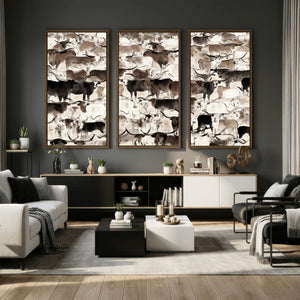 Abstract Texas Longhorn Print - Longhorn Herd Print for