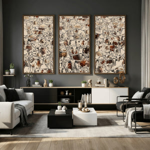Abstract Longhorn Wall Art Canvas Print - Farm Animal