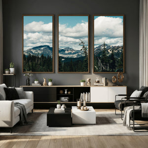 Mountain Forest Wall Art Canvas Print, Alpine Pine Tree