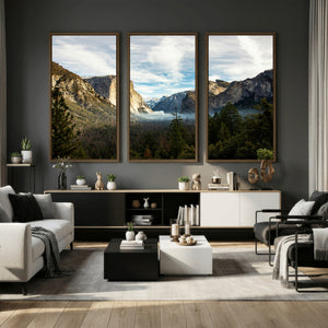 Yosemite Valley Mountain Wall Art Canvas Print, Granite