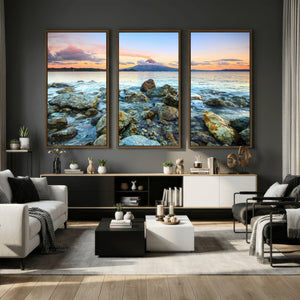 Mayon Volcano Seascape Wall Art Canvas Print, Tropical Ocean