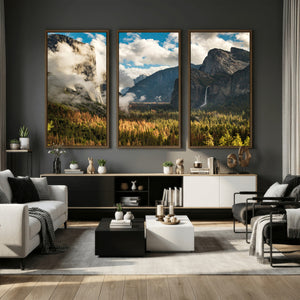 Yosemite Valley River Wall Art Canvas Print