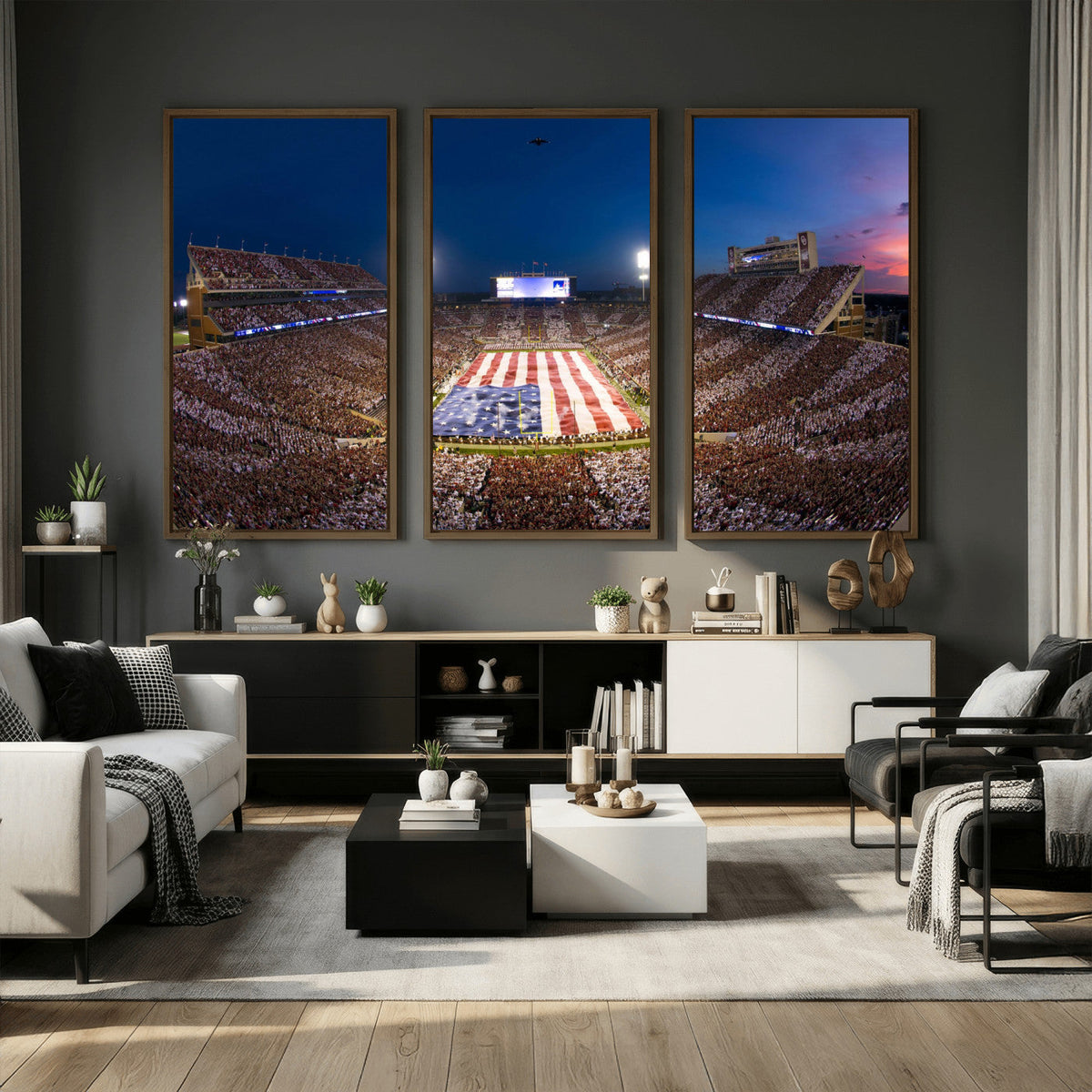 Oklahoma Sooners Memorial Stadium Wall Art Canvas Print,