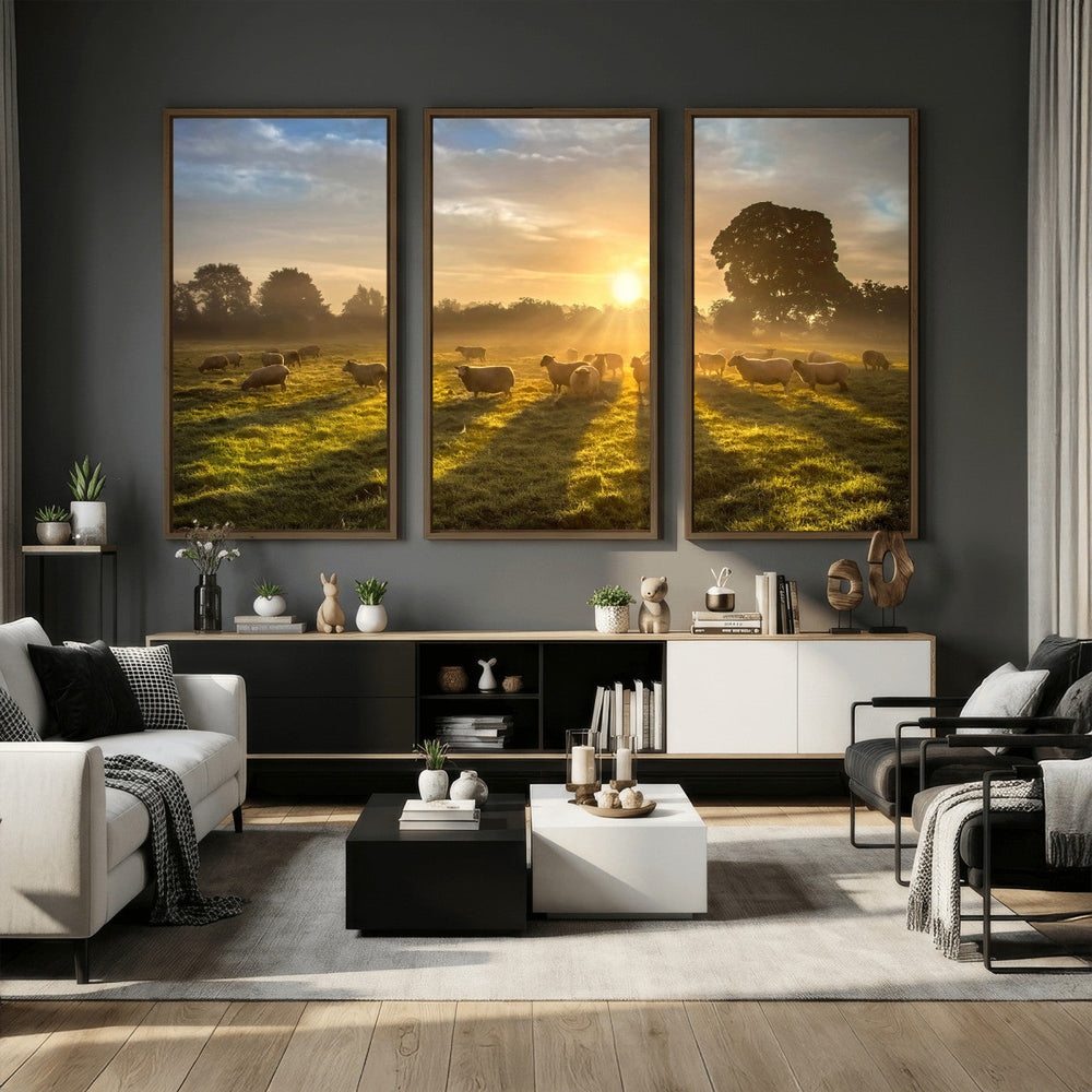Sheep Wall Art Canvas Print – Rural Farm Animal Artwork