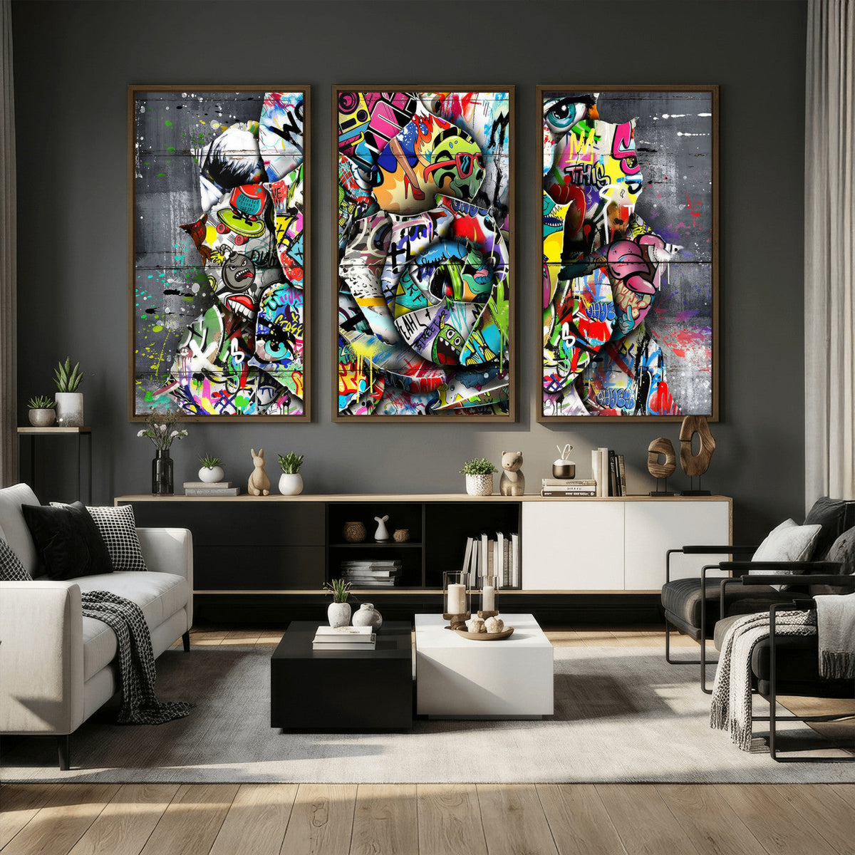 Abstract Graffiti Collage Street Art Wall Art Canvas Print