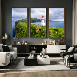 Cliffside Lighthouse Wall Art Canvas Print – Coastal