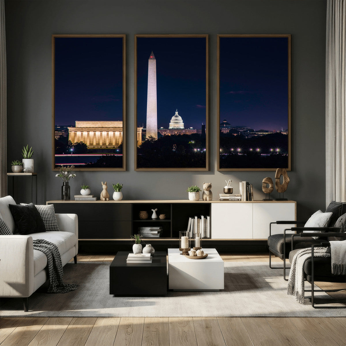 Washington White House Skyline Wall Art Canvas Print –