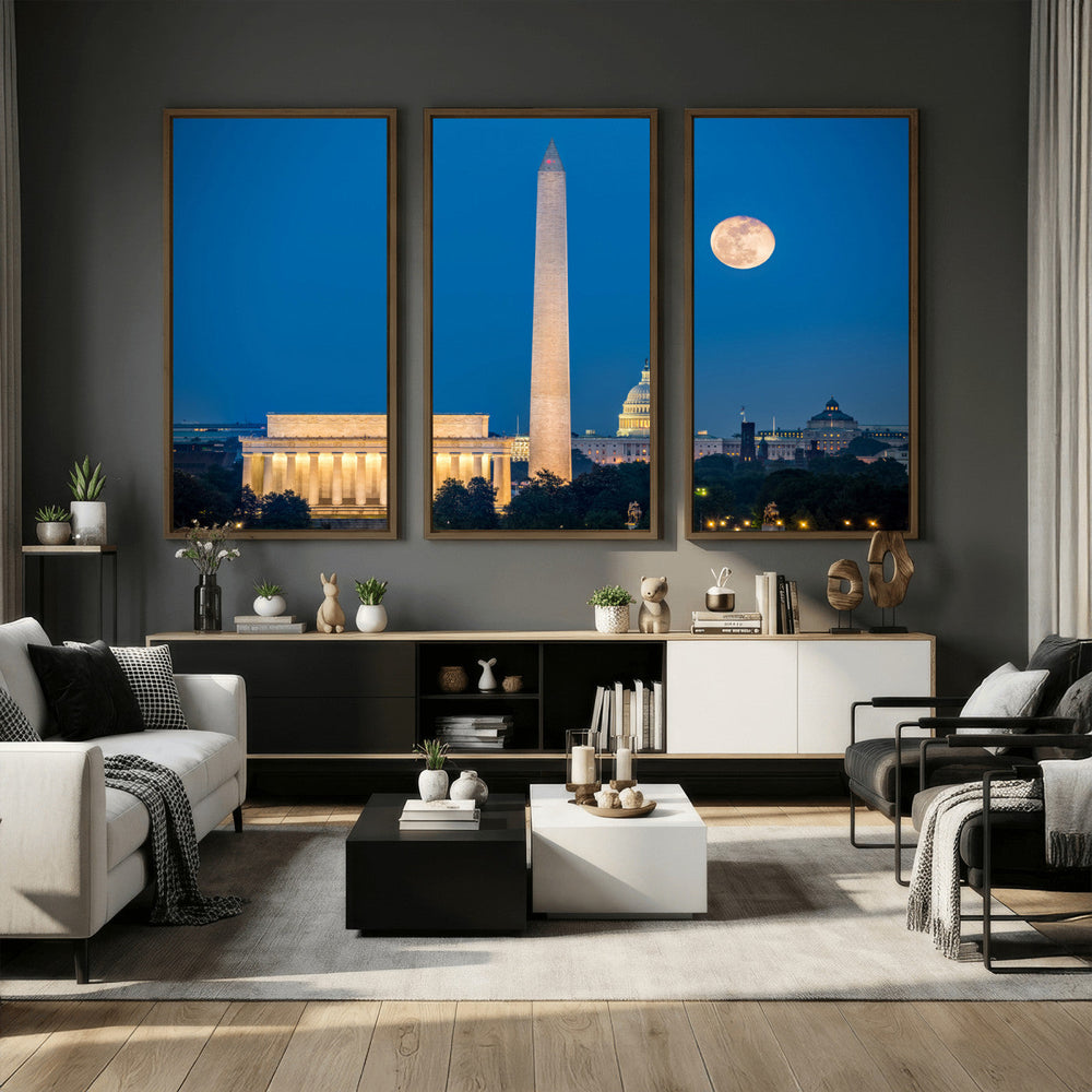 Washington DC Skyline Wall Art Canvas Print – Lincoln
