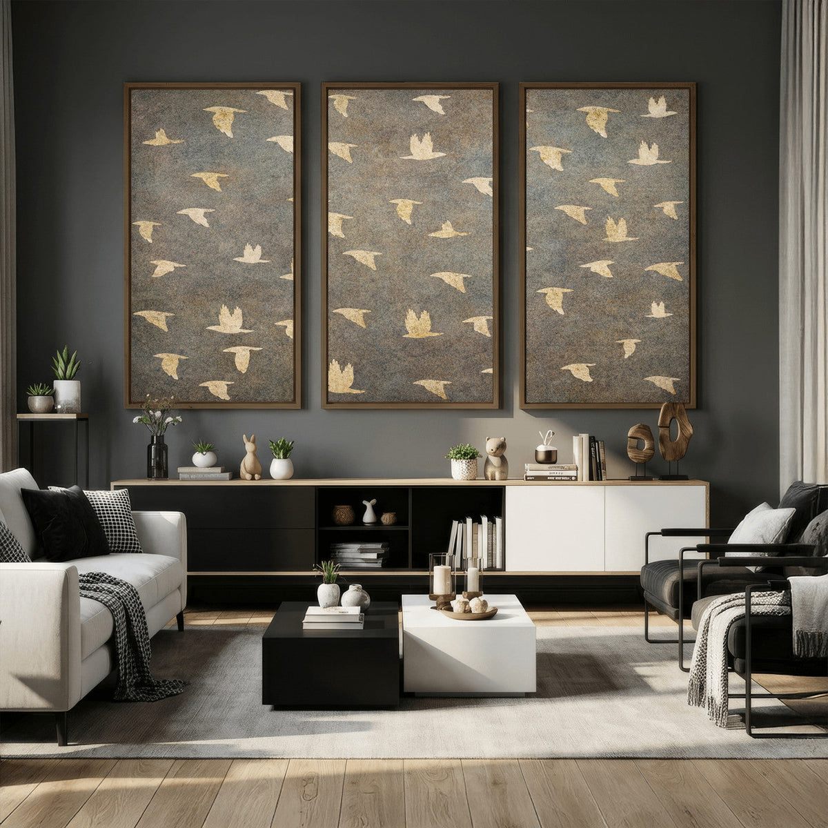 Abstract Birds Wall Art Canvas Print
