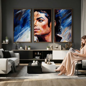 Abstract Michael Jackson Photo Wall Art Canvas Print