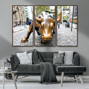 Charging Bull Wall Art Canvas Print