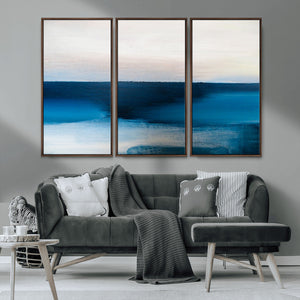 Dark Blue Abstract Wall Art Canvas Print