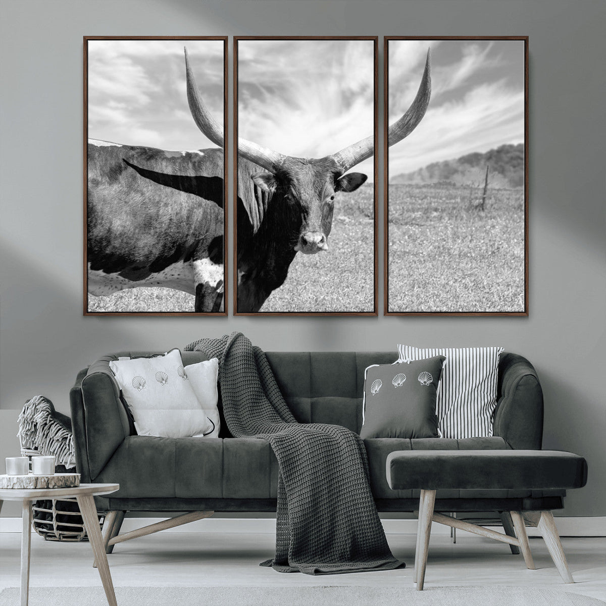 Cattle Wall Art Longhorn Cow Canvas Print