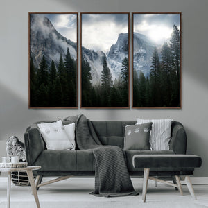 Yosemite National Park El Capitan Foggy Mountain Wall Art |