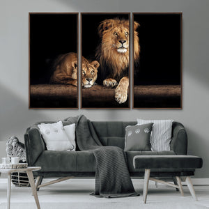 Lion Canvas Wall Art – Majestic Animal Print Artwork for