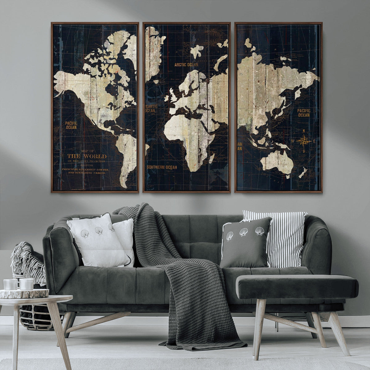 World Map Canvas Print – Detailed Map of the World Wall Art