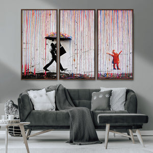Banksy Wall Art Canvas Print, Framed Graffiti Art Picture