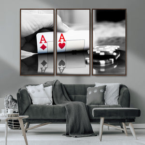 Aces Poker Art Poker Game Wall Art Canvas Print