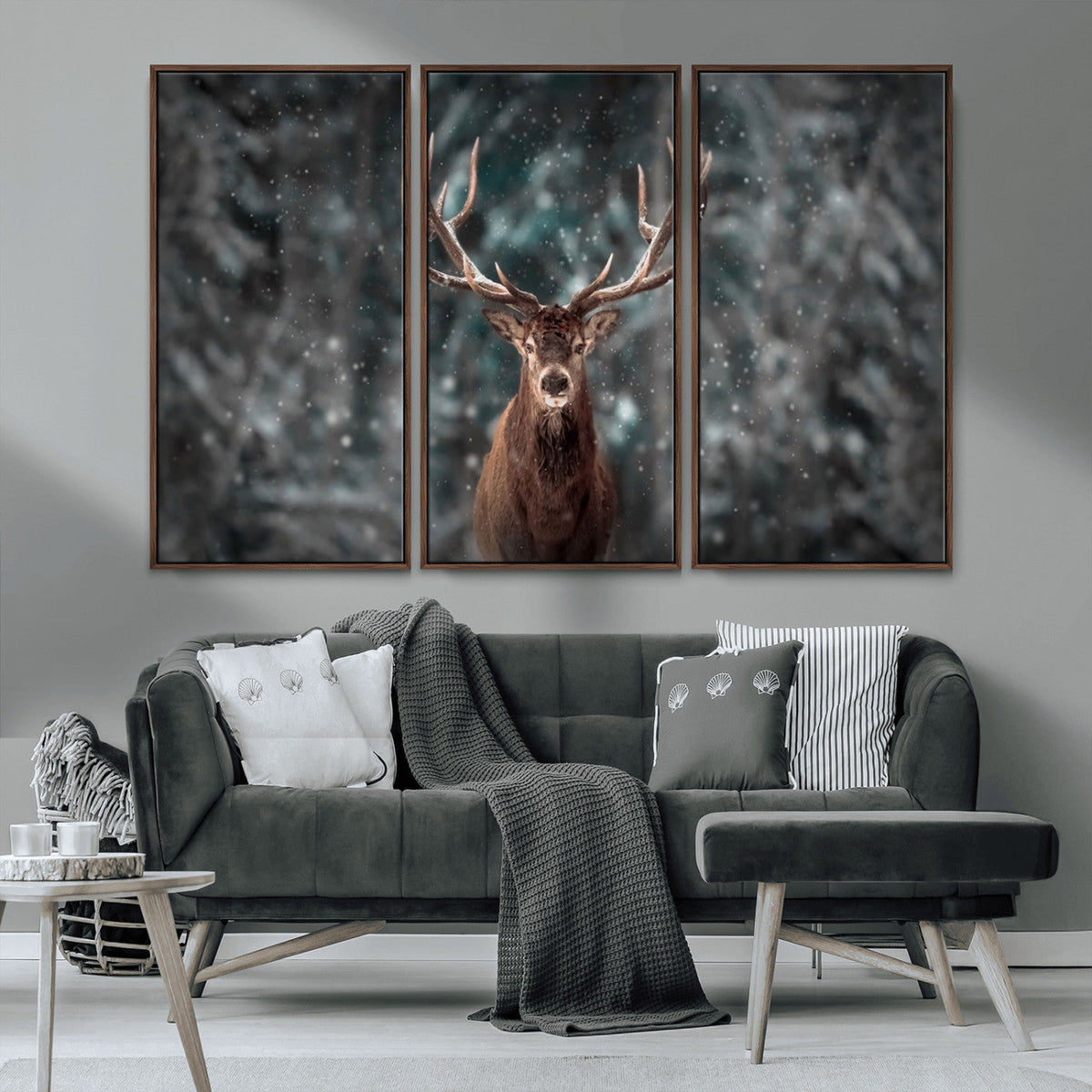Wall Art Deer Art Animal Canvas, Framed Wall Art Deer Canvas