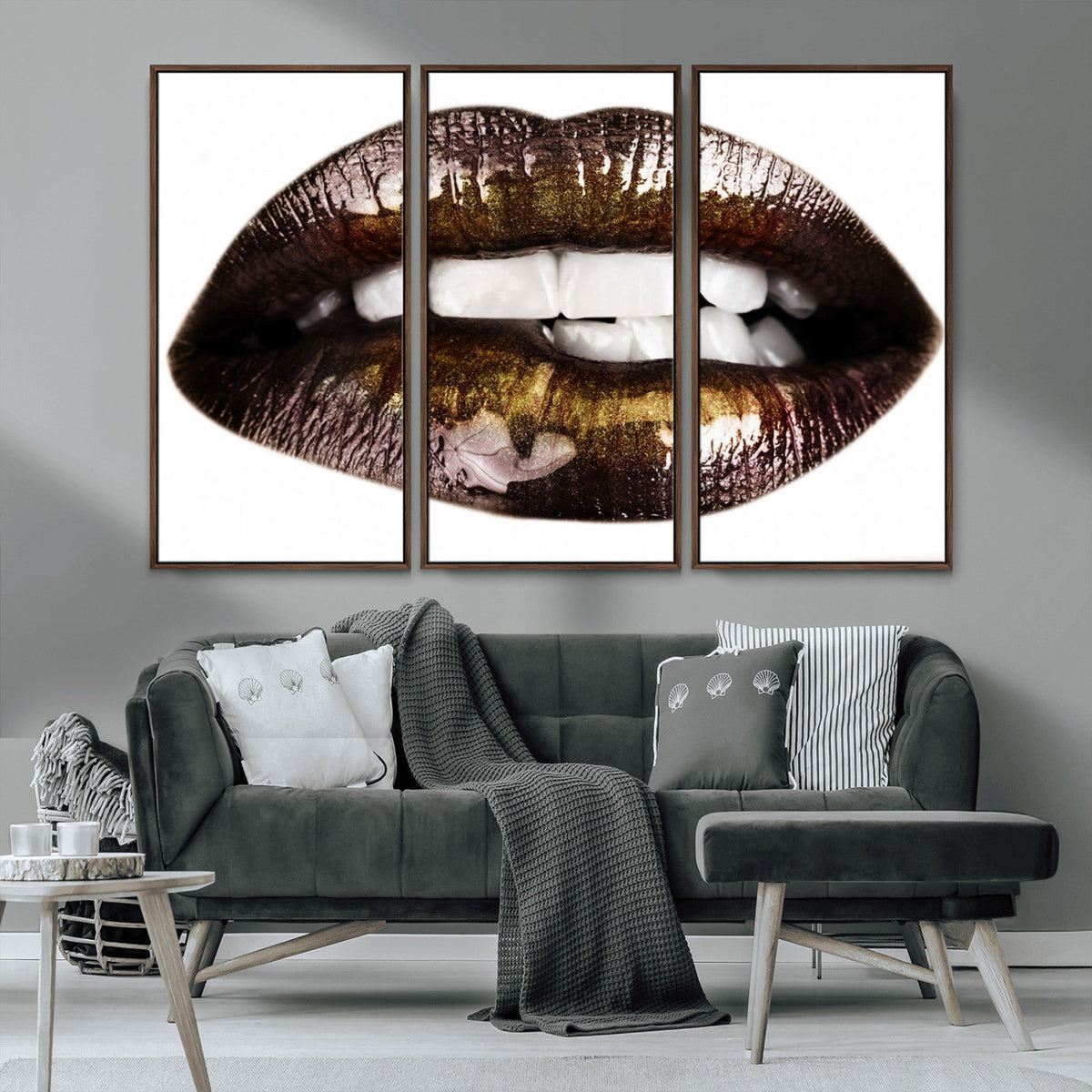 Close Up Lips Wall Art Canvas Print