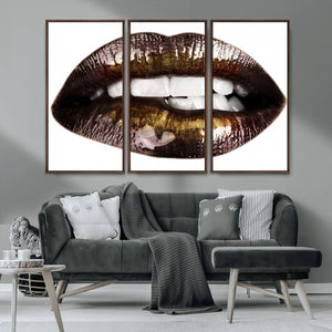 Close Up Lips Wall Art Canvas Print