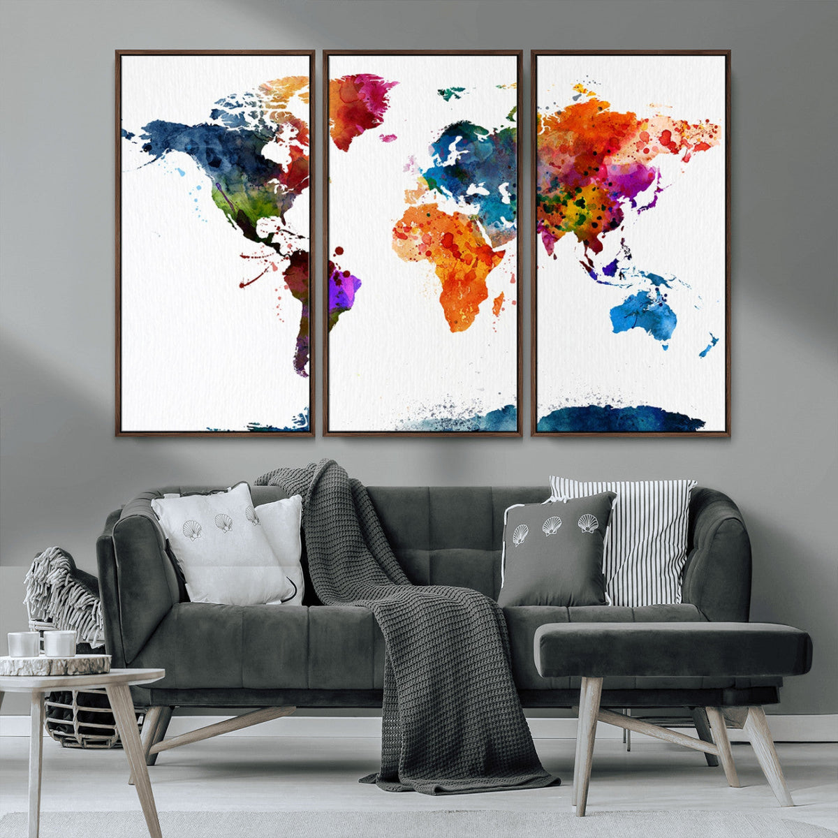 World Map Canvas Print – Detailed Map of the World Wall Art