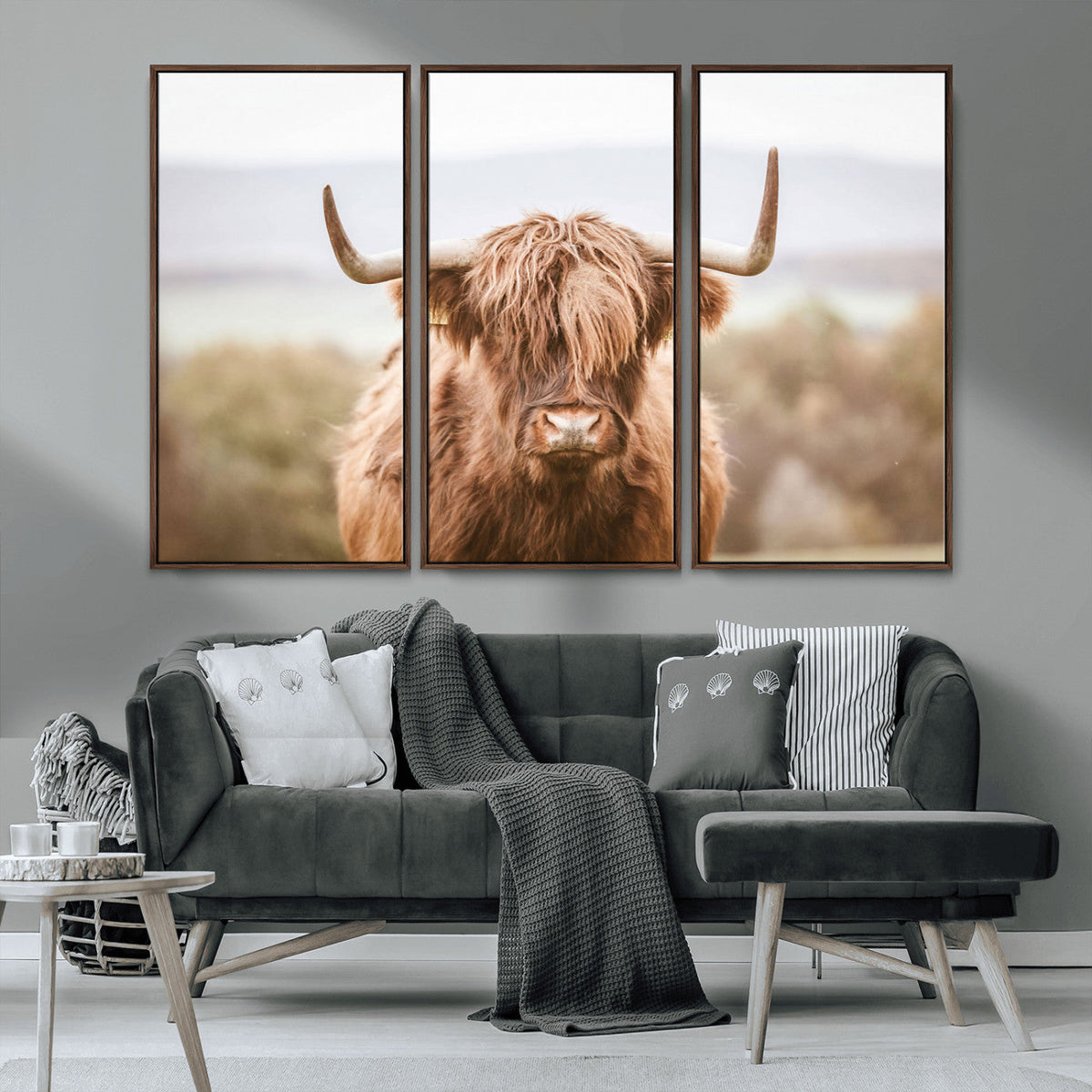 Scottish Serene Highland Cow Canvas Wall Art – Serene