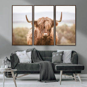 Scottish Serene Highland Cow Canvas Wall Art – Serene