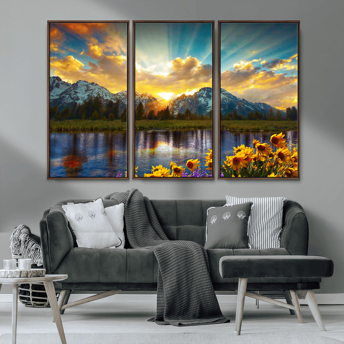 Grand Teton Park Sunrise Wall Art – Vibrant Landscape Canvas