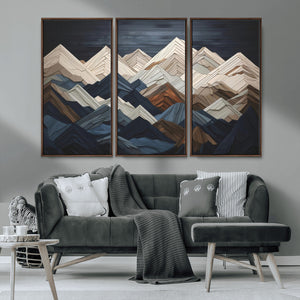 Mountain Wall Art – Modern Geometric Landscape Canvas Print,