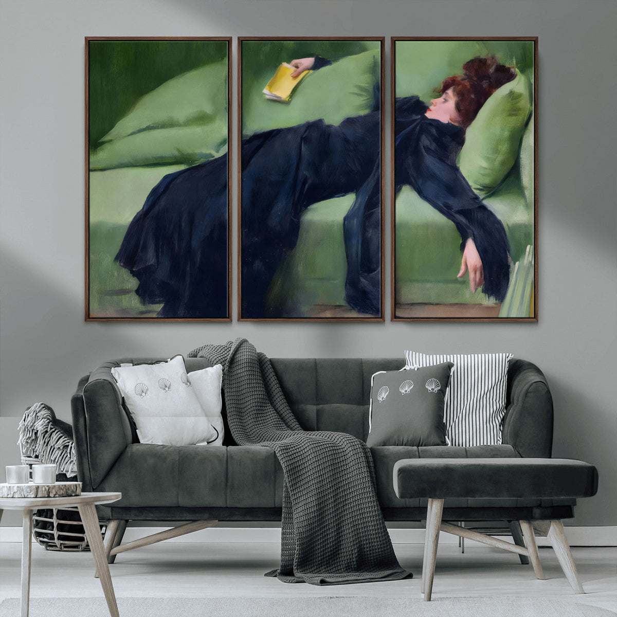 Decadent Girl by Ramon Casas Wall Art Canvas Print, Framed