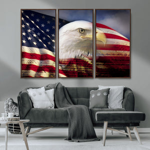 American Flag Eagle Symbol Wall Art, American Flag Eagle