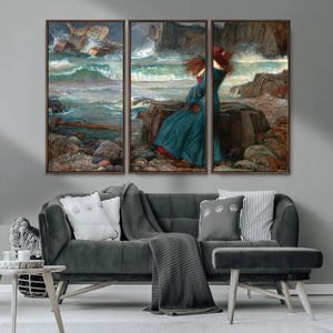 Miranda by the Shore Wall Art Canvas Print – Tempest Scene