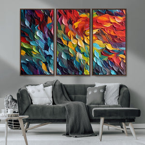 Vibrant Abstract Leaf Wall Art Canvas Print | Bold Colorful