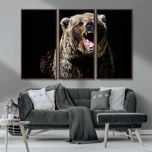 Grizzly Bear Canvas Print | Wildlife Wall Art for Cabin