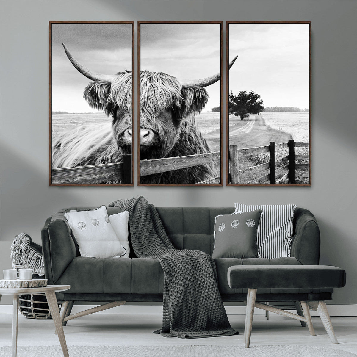 Scottish Highland Cow Wall Art | Rustic Farmhouse Décor |