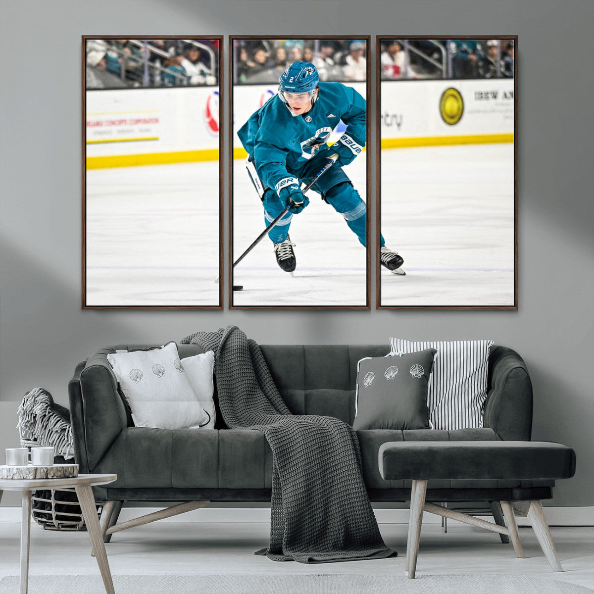 San Jose Sharks Ice Hockey Player Wall Art Canvas Print