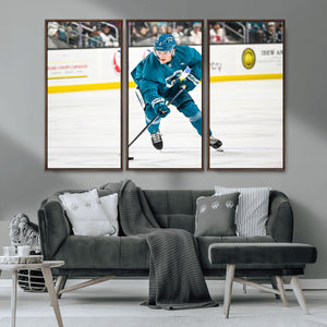San Jose Sharks Ice Hockey Player Wall Art Canvas Print