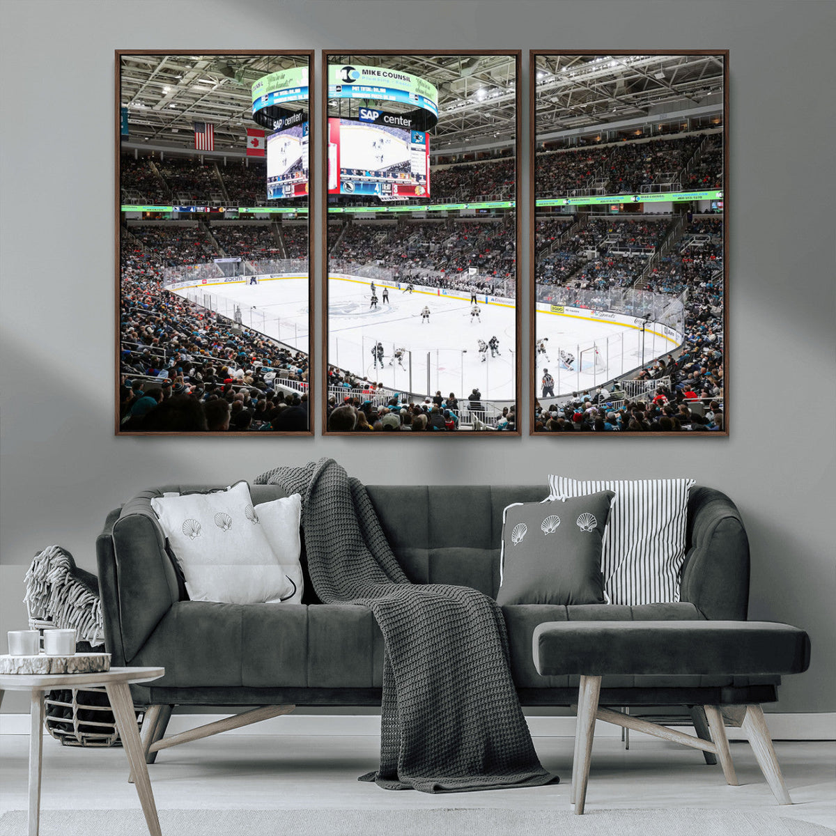 Sharks Arena Blackhawks Sharks Ice Hockey Stadium Wall Art