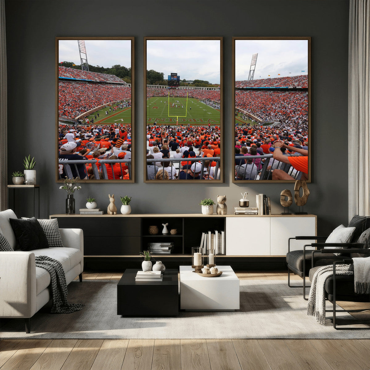 Virginia Cavaliers Football Team Print - Charlottesville Scott Stadium Print Wall Art Canvas