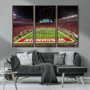 Wisconsin Badgers Football Team Print Canvas- Madison Camp