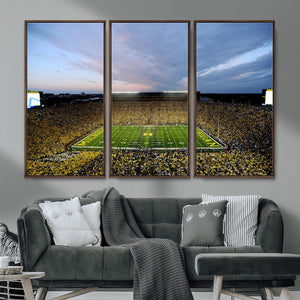 Michigan Stadium Wall Art Canvas Print, Vibrant Game Day
