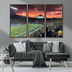 Eugene Autzen Stadium Canvas Wall Art Print – Sunset Over