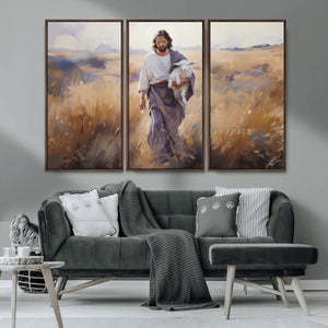 Jesus the Good Shepherd Wall Art Canvas Print - Lost Lamb