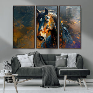 Abstract Horse Wall Art Canvas Print | Farmhouse Wall Decor