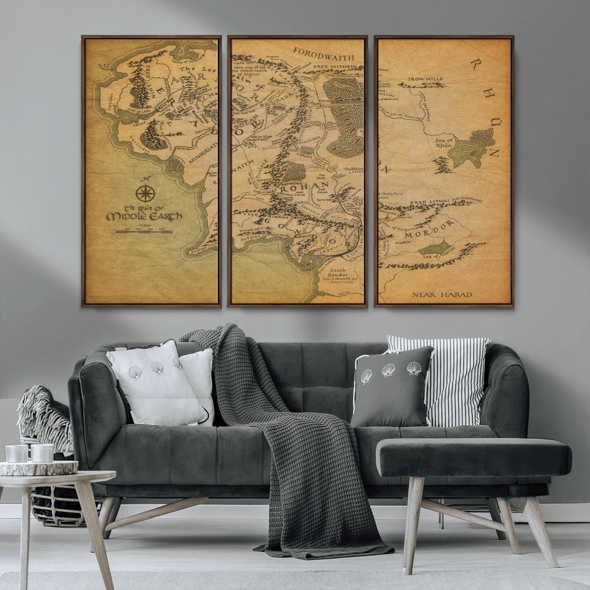 Middle Earth Map Canvas Wall Art – Vintage Fantasy Map