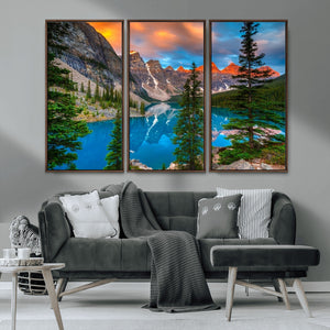 Canadian Rockies Moraine Lake Wall Art Canvas Print, Pine