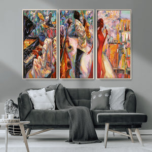 Abstract Afro American Jazz Canvas Wall Art | Music-Inspired