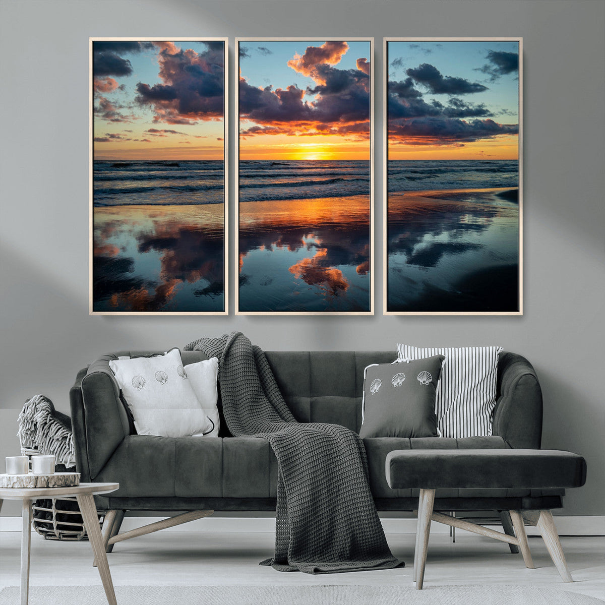 Beach Sunset Print - Stunning Ocean Canvas Artwork with